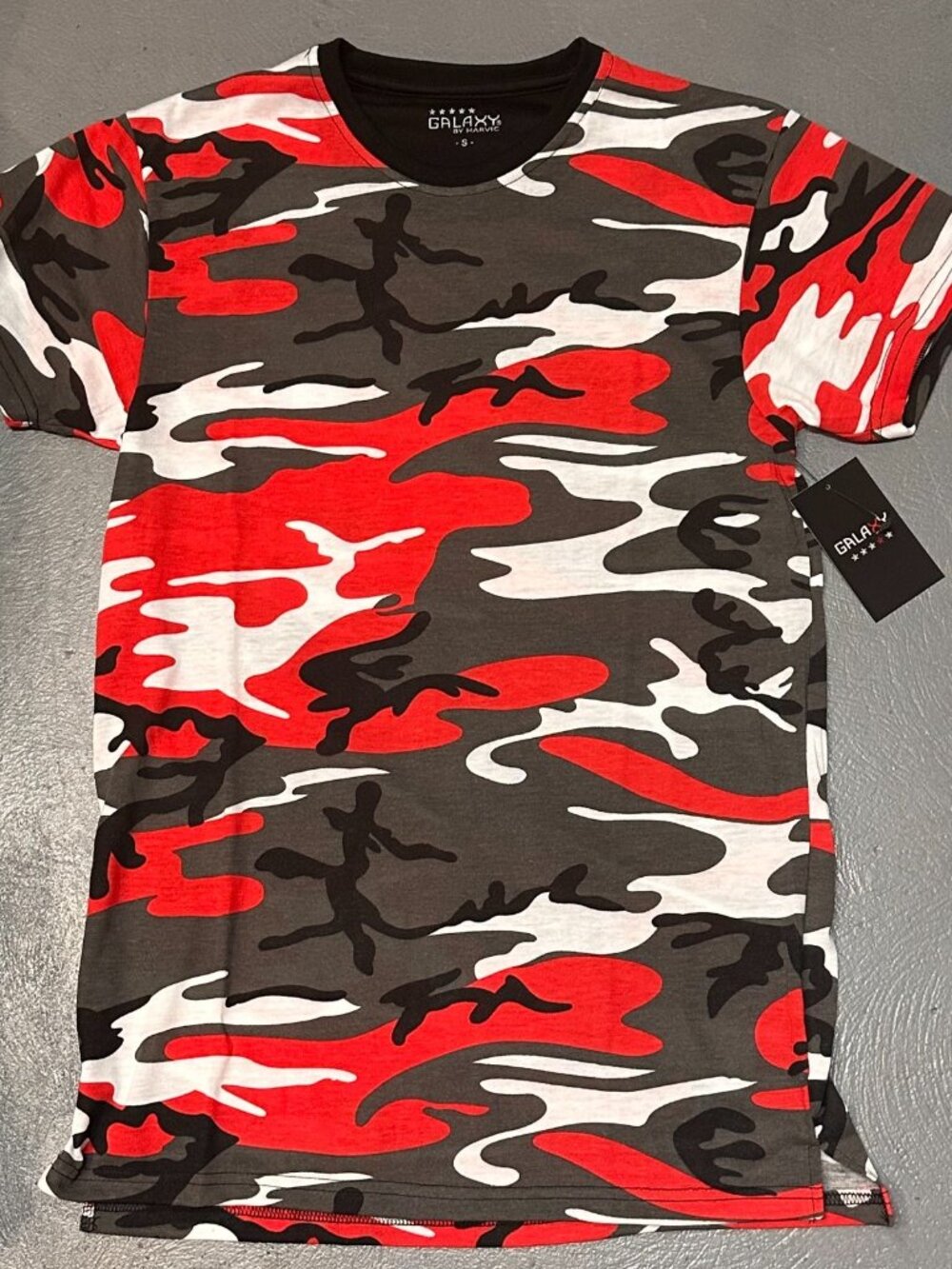 3/$30 Galaxy By Harvic Camoflauge Shirt Red Mens Size Small Short Sleeve New